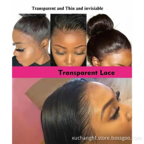 Brazilian Virgin Hair Transparent Lace Front Raw Unprocessed Wig Bone Straight Human Hair Lace Wigs Brazilian Hair Lace Front